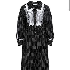 Paco Rabanne Black and White Lace Detail Dress